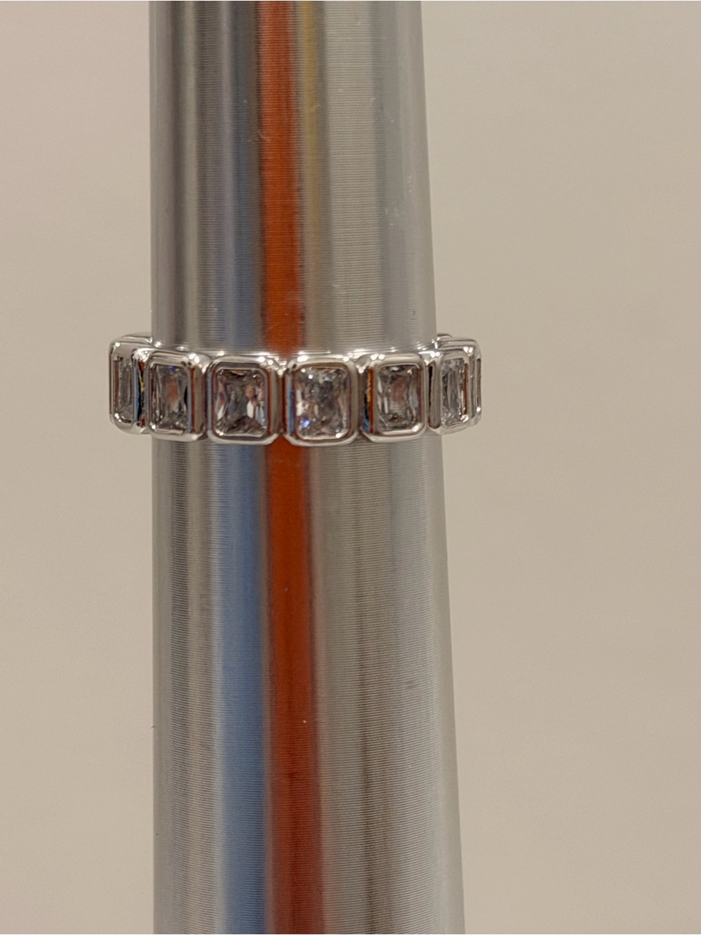 Bomb Party NWOT! Silver-Tone Howlite Octagon Ring - Picture 6 of 6